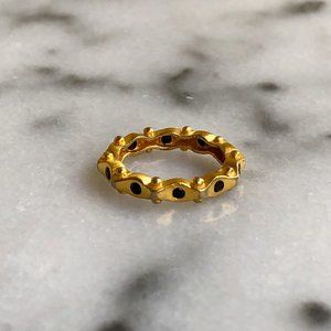 Satya gold and black spinel eye ring